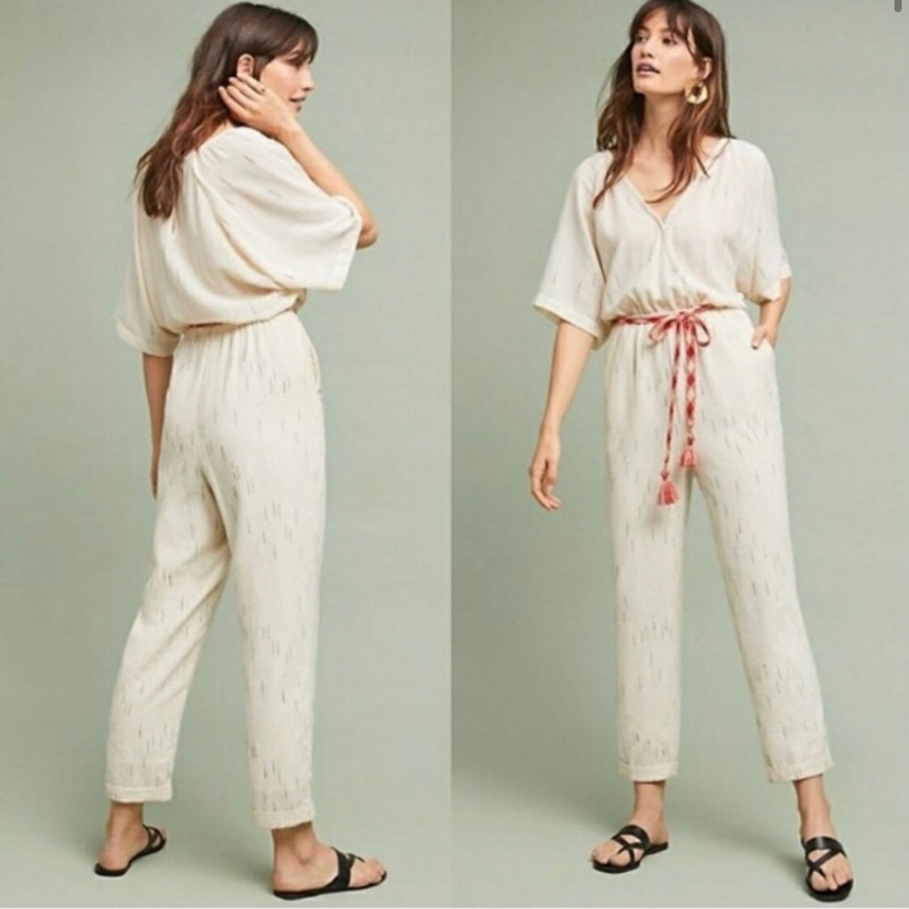 Feather Bone Soleil Belted Jumpsuit Size XS